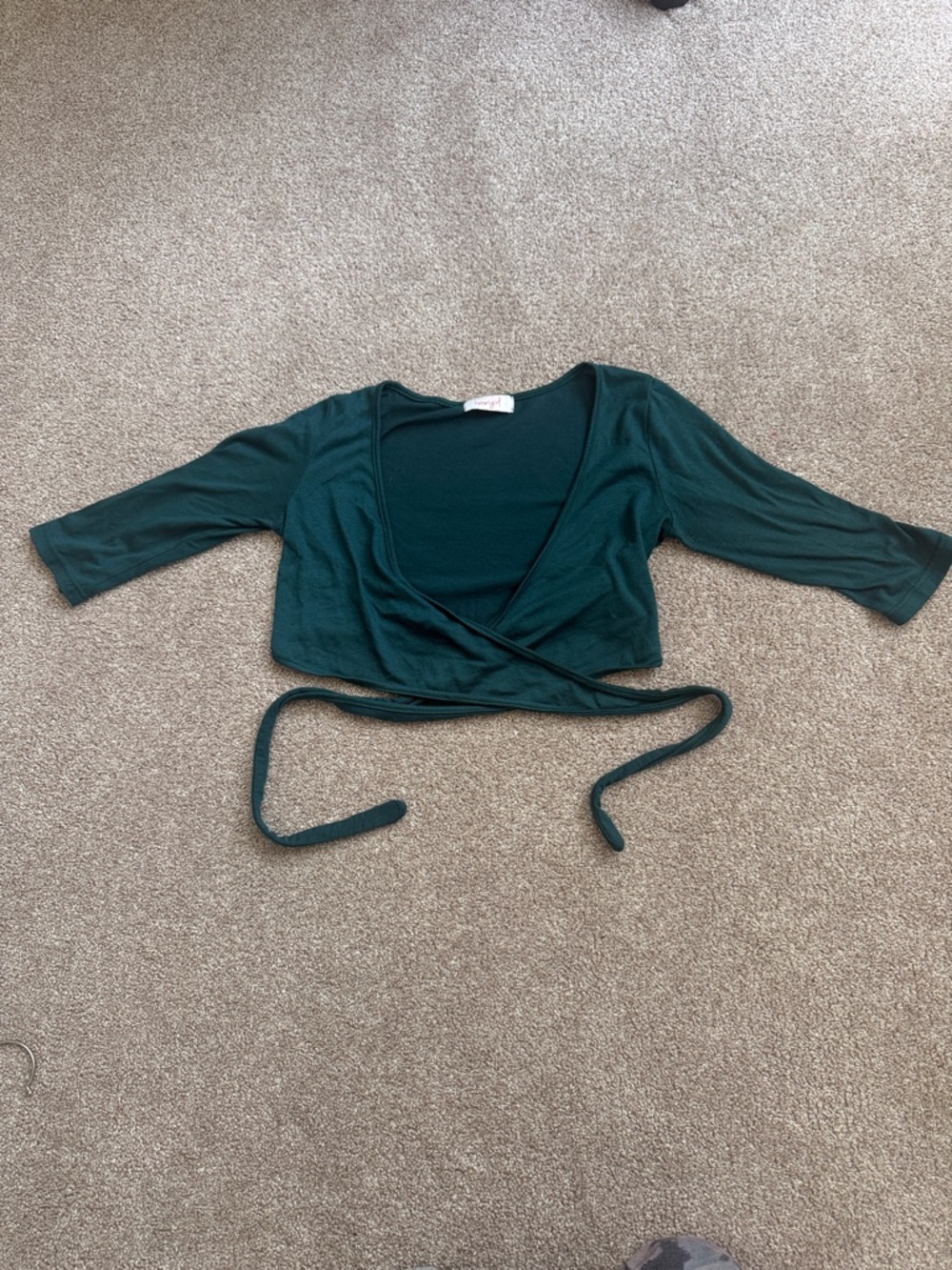 Women’s Deep Green Wrap Crop Top